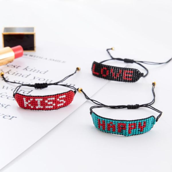 link, chain g.ycx boho delica miyuki friendship bracelets inspirational woven happy love kiss couple paired beads jewelry, Black
link, chain g.ycx boho delica miyuki friendship bracelets inspirational woven happy love kiss couple paired beads jewelry, Black