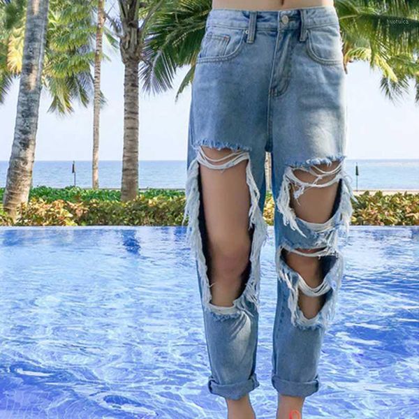 lucyever women ripped hole jeans summer 2020 plus size loose casual denim pants woman high waist ankle-length harem pants ladies1, Blue
lucyever women ripped hole jeans summer 2020 plus size loose casual denim pants woman high waist ankle-length harem pants ladies1, Blue