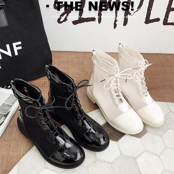 short boots hollow out net yarn thick with handsome british thin boots after a cold boot zipper summer martin, Black
short boots hollow out net yarn thick with handsome british thin boots after a cold boot zipper summer martin, Black