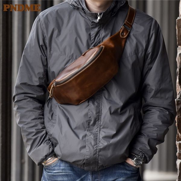 pndme cowhide simple vintage chest bag genuine leather men's shoulder messenger belt bag casual sports waist packs t200718
pndme cowhide simple vintage chest bag genuine leather men's shoulder messenger belt bag casual sports waist packs t200718