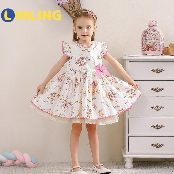 linling spanish style children sweet dress floral lolita bow print floral classic retro ruffles party kids cute girl dress p441, Red;yellow
linling spanish style children sweet dress floral lolita bow print floral classic retro ruffles party kids cute girl dress p441, Red;yellow