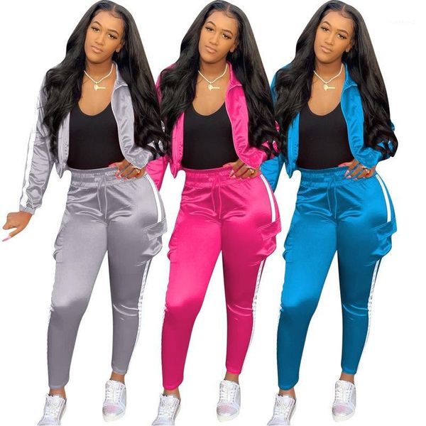 women's solid color stitching reflective stripe sports and leisure two-piece set outfits for women fall clothes for women1, Gray
women's solid color stitching reflective stripe sports and leisure two-piece set outfits for women fall clothes for women1, Gray