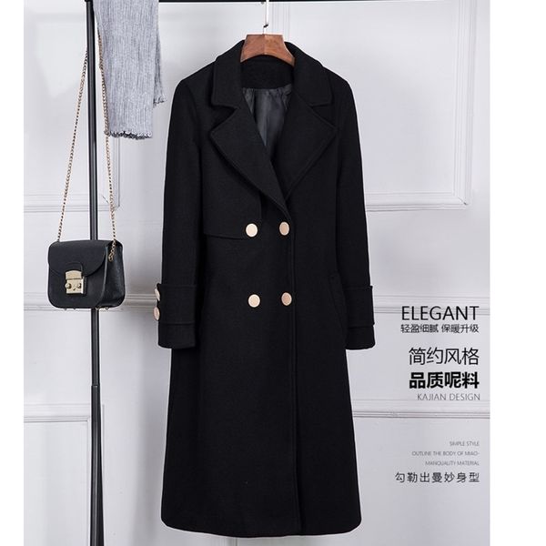 new season clearance han edition loose long black cloth coat whom hepburn wind woolen cloth coat 201112
new season clearance han edition loose long black cloth coat whom hepburn wind woolen cloth coat 201112