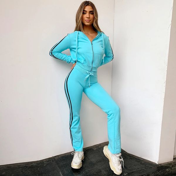 autumn hooded zipper tracksuit set for women casual gym running sports work out outfits striped long sleeve pencil pants suit, White;black
autumn hooded zipper tracksuit set for women casual gym running sports work out outfits striped long sleeve pencil pants suit, White;black