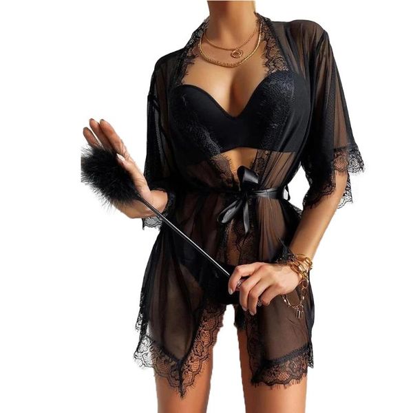 women's sleepwear women mesh coat see-through shirt ruffle open front short sleeve summer lace sleeping smock, Black;red
women's sleepwear women mesh coat see-through shirt ruffle open front short sleeve summer lace sleeping smock, Black;red