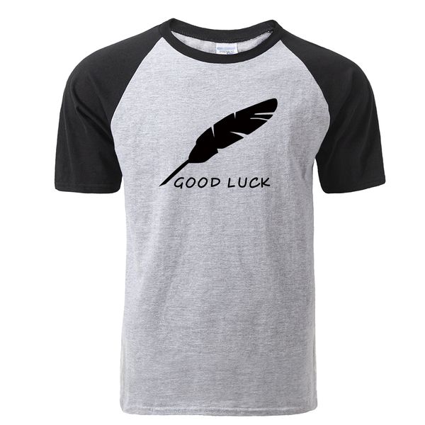 sport 2019 fashion good luck men t shirt feather pen printed feathers men raglan t shirt summer casual homme clothing mens streetwear
sport 2019 fashion good luck men t shirt feather pen printed feathers men raglan t shirt summer casual homme clothing mens streetwear
