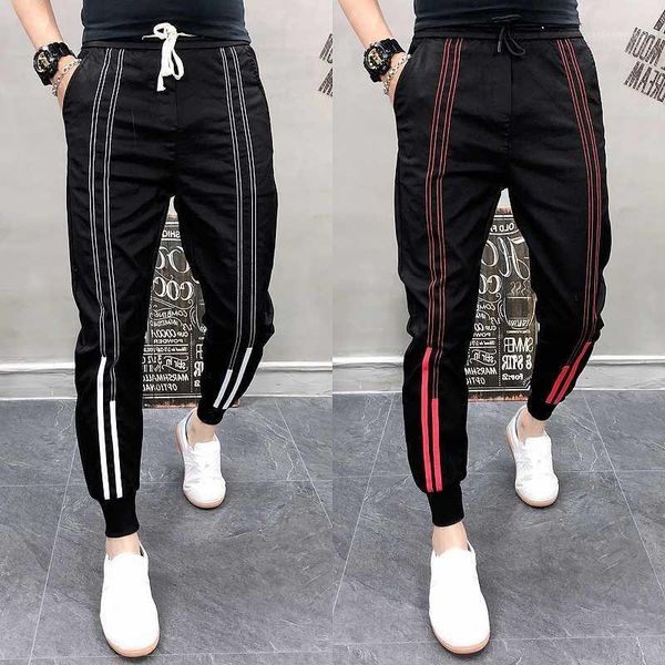 men's pants streetwear male hip hop casual mens cargo harem joggers 2021 autumn stripe splicing trousers1, Black
men's pants streetwear male hip hop casual mens cargo harem joggers 2021 autumn stripe splicing trousers1, Black