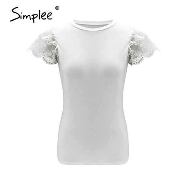 simplee elegant lace patchwork hollow out short sleeve blouse shirt women casual solid white blouse summer blouses 2020 bbysxv, White;black
simplee elegant lace patchwork hollow out short sleeve blouse shirt women casual solid white blouse summer blouses 2020 bbysxv, White;black