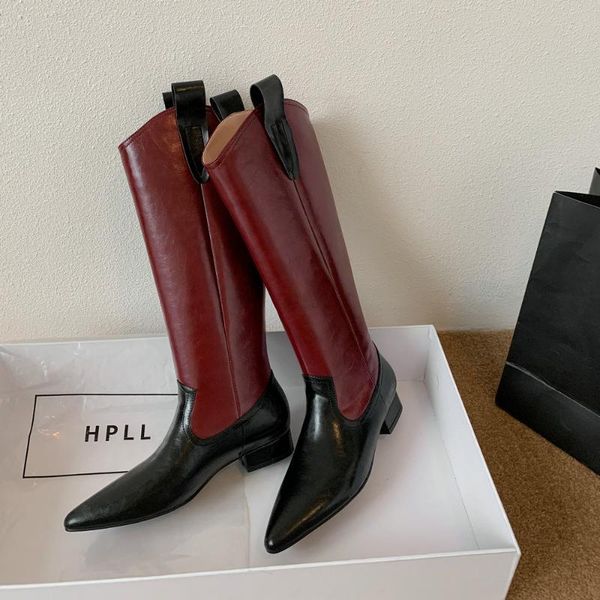 boots arrival winter shoes women natural genuine leather knee high fur western color matching cowhide snow, Black
boots arrival winter shoes women natural genuine leather knee high fur western color matching cowhide snow, Black