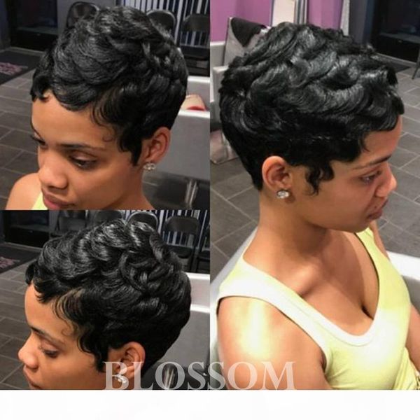 short human hair wigs natural wavy for black women brazilian pixie human hair lace wigs full lace hair wigs with bangs, Black;brown
short human hair wigs natural wavy for black women brazilian pixie human hair lace wigs full lace hair wigs with bangs, Black;brown