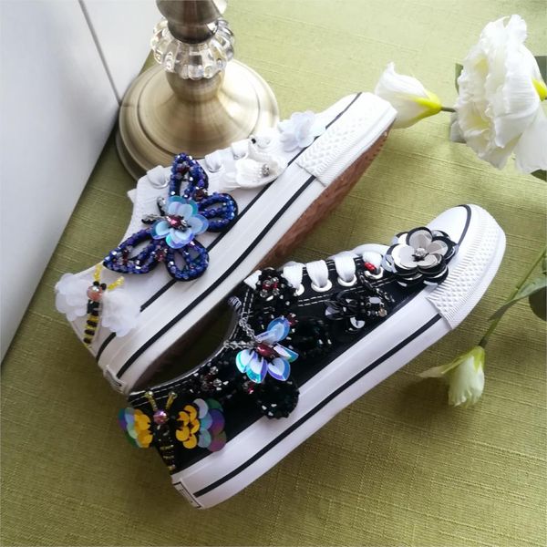 designer shoes spring single shoes low women canvas shoes rhinestone female lace-up sequins flat crystal students cas, Black
designer shoes spring single shoes low women canvas shoes rhinestone female lace-up sequins flat crystal students cas, Black