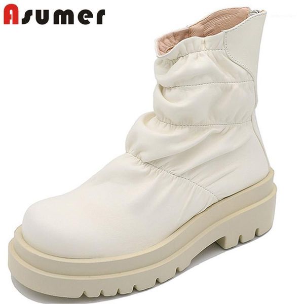 boots asumer 2021 vintage fashion genuine leather shoes women ankle round toe zip autumn winter casual ladies1, Black
boots asumer 2021 vintage fashion genuine leather shoes women ankle round toe zip autumn winter casual ladies1, Black