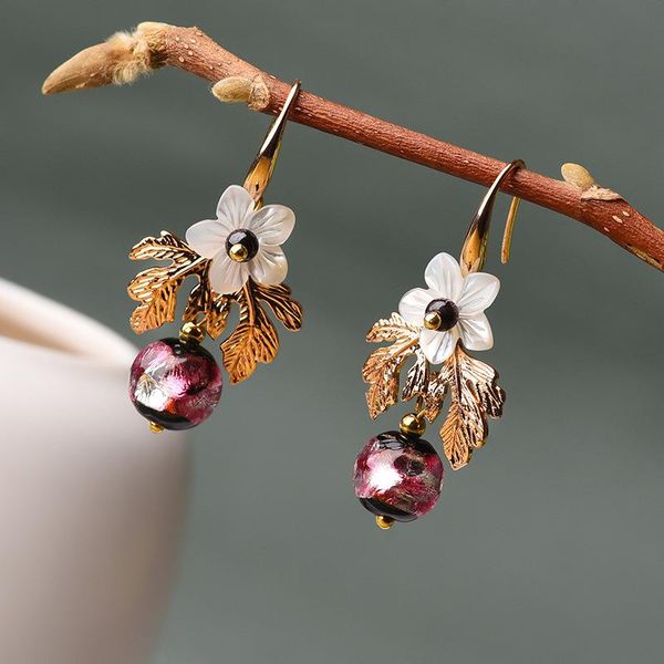 earrings original design ginkgo shell flower earrings retro fashion spring and summer new for women, Silver
earrings original design ginkgo shell flower earrings retro fashion spring and summer new for women, Silver