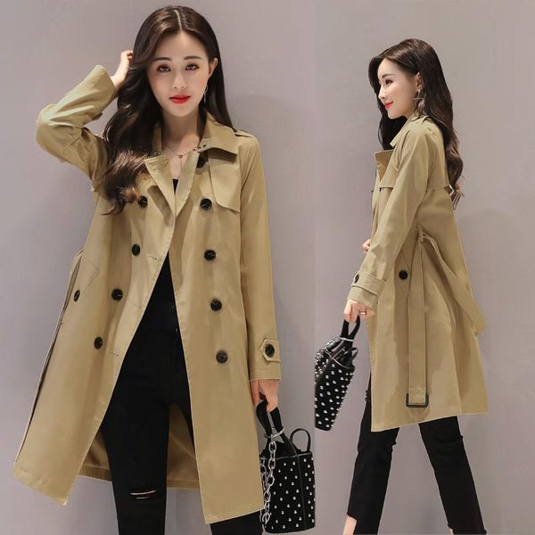 women's trench coats 2021 autumn coat for women double breasted belt windbreaker female elegant office lady overcoat long outerwear m94, Tan;black
women's trench coats 2021 autumn coat for women double breasted belt windbreaker female elegant office lady overcoat long outerwear m94, Tan;black
