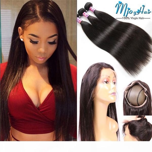 360 lace frontal braizlian hair bundles with closure human hair weave lace closure straight hair extensions weaves with 360 lace closure, Black;brown
360 lace frontal braizlian hair bundles with closure human hair weave lace closure straight hair extensions weaves with 360 lace closure, Black;brown