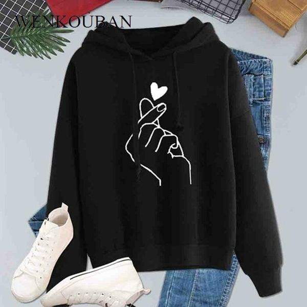 2020 women hoodies casual kpop finger heart love pattern hooded sweatshirts long sleeve hoody jumper pullover plus size, Black
2020 women hoodies casual kpop finger heart love pattern hooded sweatshirts long sleeve hoody jumper pullover plus size, Black