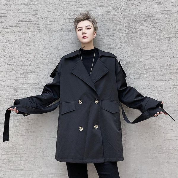 new korean style fashion classic double breasted waistband men's short trench autumn casual male wind coat overcoat streetwear1, Tan;black
new korean style fashion classic double breasted waistband men's short trench autumn casual male wind coat overcoat streetwear1, Tan;black
