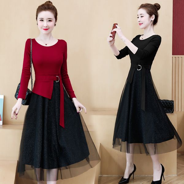 womens plus size fall dressed in mesh red long black sleeves work wearing skater dresses a59f, Black;gray
womens plus size fall dressed in mesh red long black sleeves work wearing skater dresses a59f, Black;gray