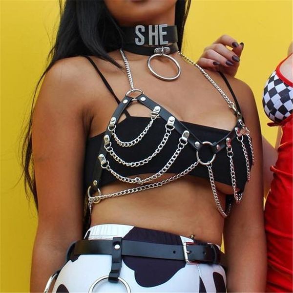 2020 condole belt pu leather women deep v neck adjustable night club chain cropped vest backless hollow out, White
2020 condole belt pu leather women deep v neck adjustable night club chain cropped vest backless hollow out, White