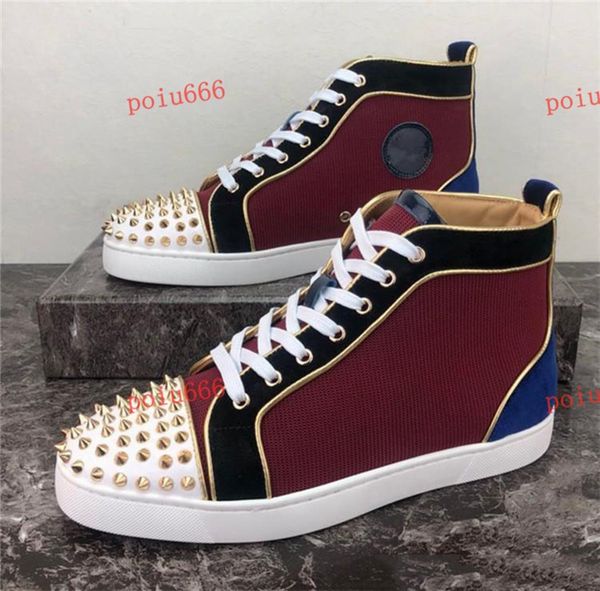 2021 dark green suede leather back rviets red bottom men sneakers red soles rubber bootom homme sneakers spikes patent leather, Black;red
2021 dark green suede leather back rviets red bottom men sneakers red soles rubber bootom homme sneakers spikes patent leather, Black;red