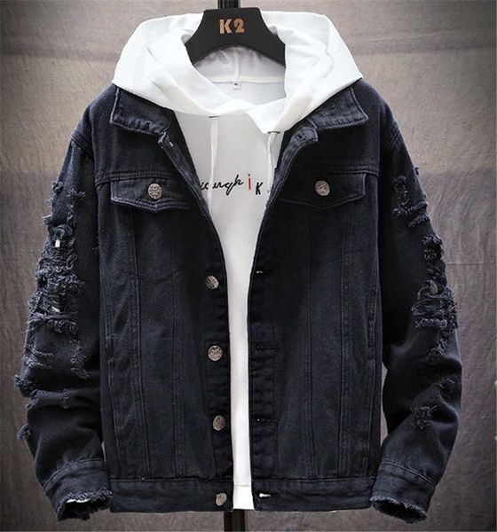 autumn and winter fashion denim ripped men's jacket hooded casual jacket young and handsome solid color jacket, Black;brown
autumn and winter fashion denim ripped men's jacket hooded casual jacket young and handsome solid color jacket, Black;brown