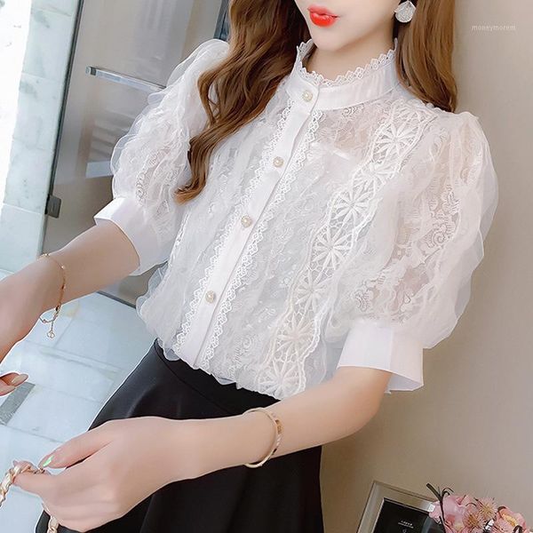 roupas feminina retro women lace shirt female patchwork chiffon 2020 summer new puff sleeve white blouse1
roupas feminina retro women lace shirt female patchwork chiffon 2020 summer new puff sleeve white blouse1