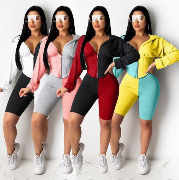 women tracksuit sets casual color block two pieces zipper long sleeve hooded shorts female sports fitness outfits s-3xl, Gray
women tracksuit sets casual color block two pieces zipper long sleeve hooded shorts female sports fitness outfits s-3xl, Gray