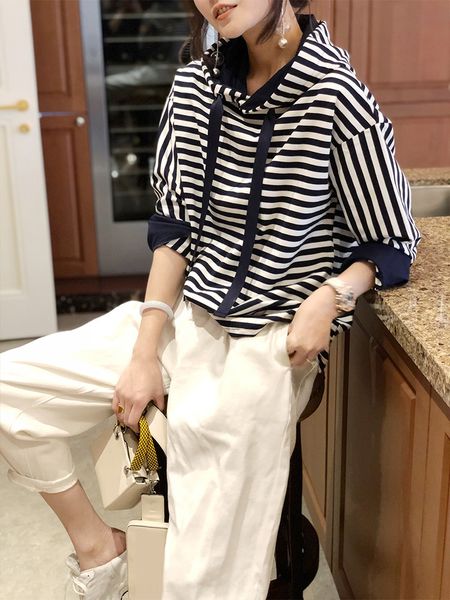 fanlisi 2020 new spring and autumn thin loose korean sweater sweaterstyle western style striped hooded sweater women's fashion m4zhg, Black
fanlisi 2020 new spring and autumn thin loose korean sweater sweaterstyle western style striped hooded sweater women's fashion m4zhg, Black