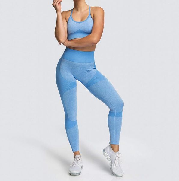 

Afk_lu016 Yoga Leggings Bra Sets High Waist Nine Legging Gym Clothes Women Workout Fitness Set Training Running Sports Tank Top Pants Tights Suit, Grey