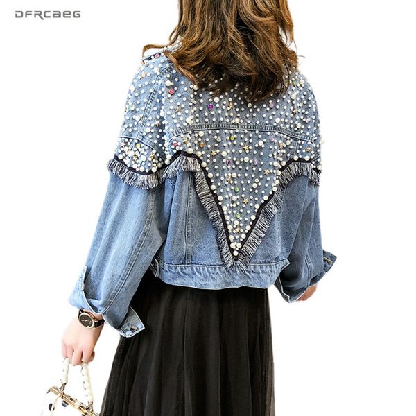 vintage women jeans jacket with beading diamonds 2020 spring streetwear denim jackets coat loose oversized outwearx1016, Black;brown
vintage women jeans jacket with beading diamonds 2020 spring streetwear denim jackets coat loose oversized outwearx1016, Black;brown