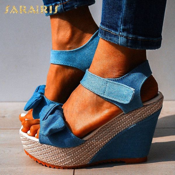 sarairis high heels drop ship sweet bow denim leisure platform wedges sandals female summer shoes women 1010, Black
sarairis high heels drop ship sweet bow denim leisure platform wedges sandals female summer shoes women 1010, Black