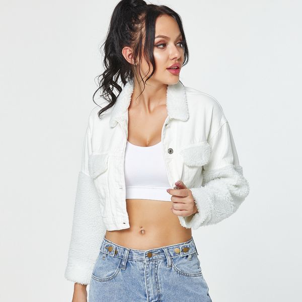 women's winter overcoat plus velvet warm denim jacket slim fit short jean female elegant white outerwear with fur collar, Blue
women's winter overcoat plus velvet warm denim jacket slim fit short jean female elegant white outerwear with fur collar, Blue