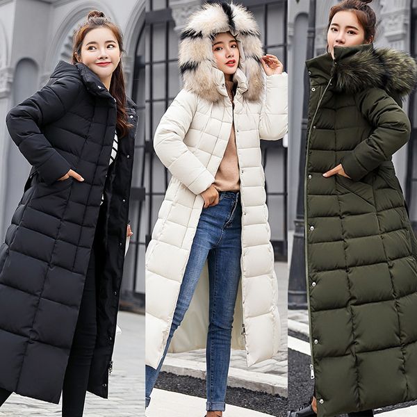 women down coat winter jacket warm hooded faux fur collar womens parkas casual plus size loose solid long coat female overcoat, Black
women down coat winter jacket warm hooded faux fur collar womens parkas casual plus size loose solid long coat female overcoat, Black