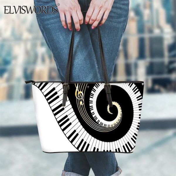 elviswords черный и белый фортепиано printed женщины большой емкости tote мода музыка дизайн pu сумка lady повседневная сумка плеча
elviswords черный и белый фортепиано printed женщины большой емкости tote мода музыка дизайн pu сумка lady повседневная сумка плеча