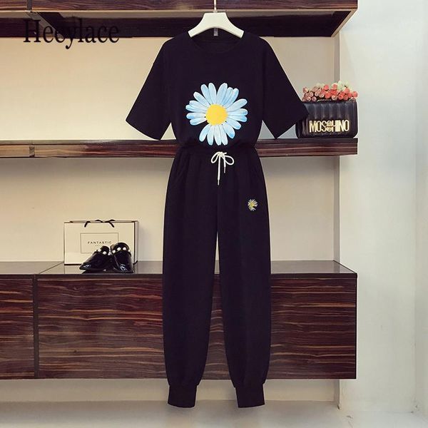 two piece dress plus size outfit tracksuit sportswear set for women 2 black print t-shirt + pants suit female 2021 summer clothing1, White
two piece dress plus size outfit tracksuit sportswear set for women 2 black print t-shirt + pants suit female 2021 summer clothing1, White