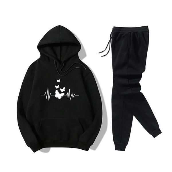 running sets casual baggy gym sport activewear women simple butterfly printed set hoodies and drawstring trousers 2pcs tractsuit, Black;blue
running sets casual baggy gym sport activewear women simple butterfly printed set hoodies and drawstring trousers 2pcs tractsuit, Black;blue