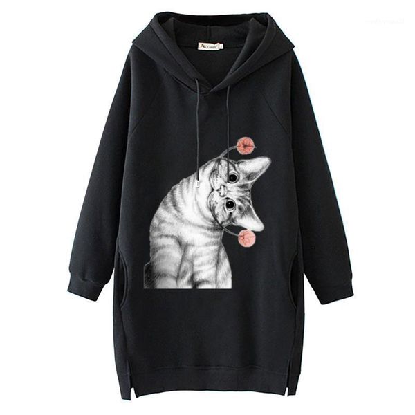 women cartoon cat print dress hoodies sweatshirt harajuku long sleeves drawstring sweat pullover blouse ladies sudaderas moletom1, Black
women cartoon cat print dress hoodies sweatshirt harajuku long sleeves drawstring sweat pullover blouse ladies sudaderas moletom1, Black