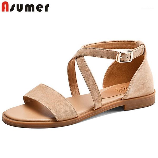 sandals asumer 2021 arrive suede leather flat shoes women buckle solid colors simple casual ladies summer sandals1, Black
sandals asumer 2021 arrive suede leather flat shoes women buckle solid colors simple casual ladies summer sandals1, Black