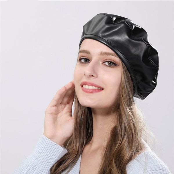 women faux leather berets autumn winter warm plus velvet solid color pu leather felt cap female boina hats beret gorras bbylzj alice_bag, Black;white
women faux leather berets autumn winter warm plus velvet solid color pu leather felt cap female boina hats beret gorras bbylzj alice_bag, Black;white