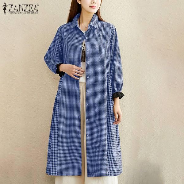 2021 lace shirt women zanzea ladies lapel blouse spring long sleeve oversize 5xl casual plaid robe femme patchwork blouse, White
2021 lace shirt women zanzea ladies lapel blouse spring long sleeve oversize 5xl casual plaid robe femme patchwork blouse, White