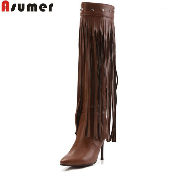 boots asumer big size 33-43 fashion knee high pointed toe zip ladies fringe elegant autumn winter 2021 1, Black
boots asumer big size 33-43 fashion knee high pointed toe zip ladies fringe elegant autumn winter 2021 1, Black