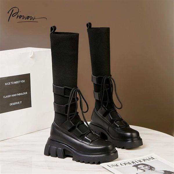 prowow new fashion style black women knee-high boots round toe cross tied thick mid heel women platform boots autumn shoes woman
prowow new fashion style black women knee-high boots round toe cross tied thick mid heel women platform boots autumn shoes woman