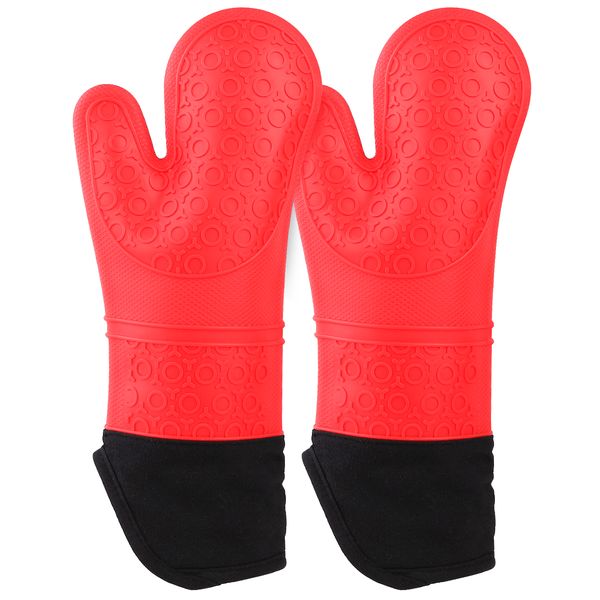 aohels silicone oven mitts set heat & steam resistant flexible oven gloves cooking mitts for kitchen cooking baking grilling, red( us only
aohels silicone oven mitts set heat & steam resistant flexible oven gloves cooking mitts for kitchen cooking baking grilling, red( us only