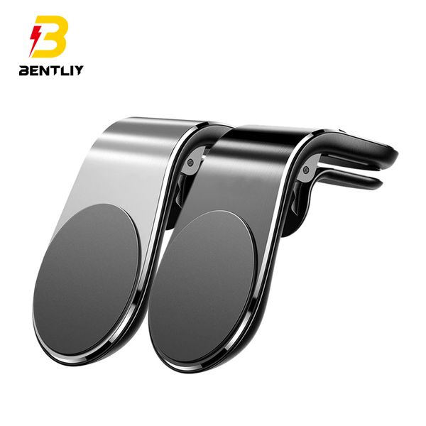 magnetic car phone holder l shape air vent mount stand car gps mobile phone holder for iphone 12 pro mobile phone