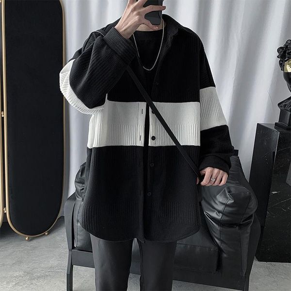 winter korean cardigan men's warm fashion contrast color casual sweater jacket men streetwear loose coat mens clothes kg-439, White;black
winter korean cardigan men's warm fashion contrast color casual sweater jacket men streetwear loose coat mens clothes kg-439, White;black