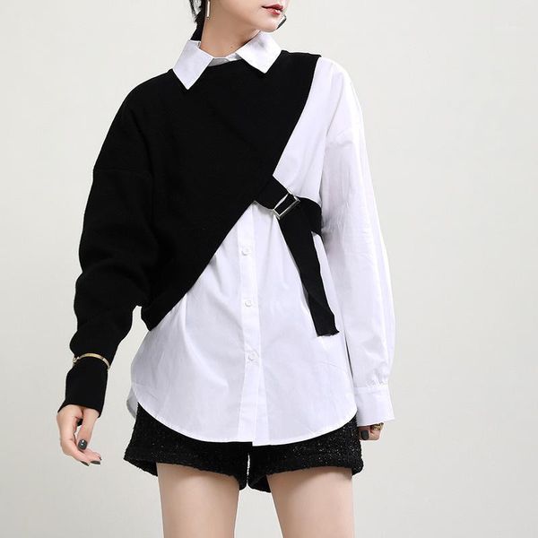 women's polos autumn and winter fried street fashion style loose thin half knitted shawl vest + white shirt two-piece women's wear
women's polos autumn and winter fried street fashion style loose thin half knitted shawl vest + white shirt two-piece women's wear