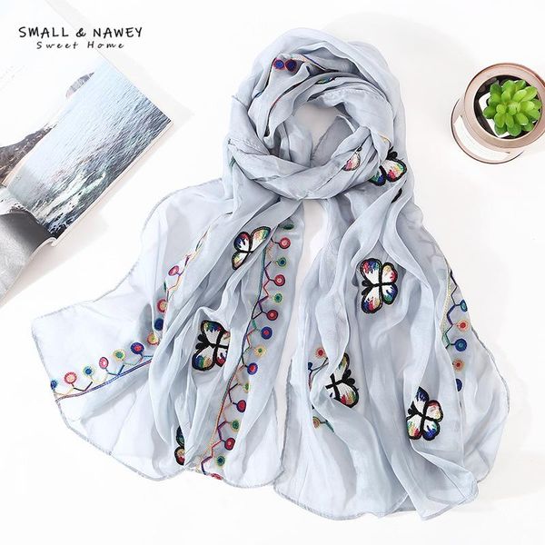 70*180CM elegant simulation silk embroidery silk scarf butterfly embroidery scarf spring and summer air conditioning shawl femal, Blue;gray
70*180CM elegant simulation silk embroidery silk scarf butterfly embroidery scarf spring and summer air conditioning shawl femal, Blue;gray