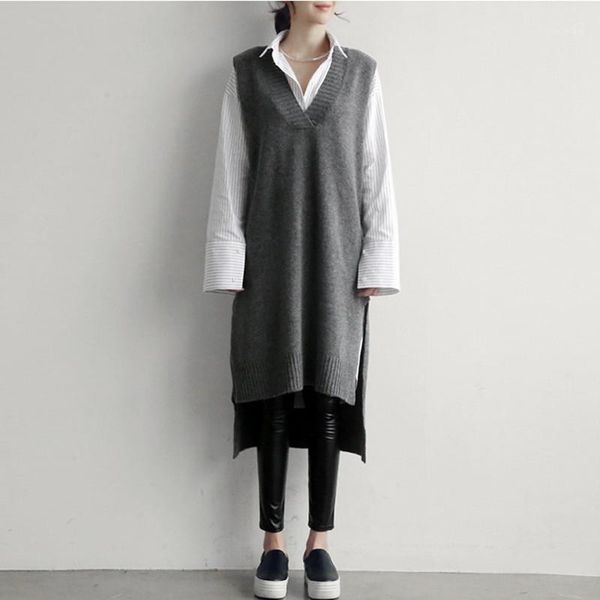 korean fashion sweater dress women autumn winter loose v neck knitted dress sleeveless casual low high design long tank1, Black;gray
korean fashion sweater dress women autumn winter loose v neck knitted dress sleeveless casual low high design long tank1, Black;gray