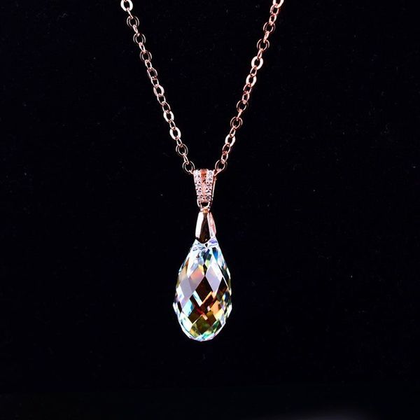 rose gold 925 sterling sliver women necklace fine jewelry simple small waterdrop crystal for woman girl birthday wedding gifts, Blue;gray
rose gold 925 sterling sliver women necklace fine jewelry simple small waterdrop crystal for woman girl birthday wedding gifts, Blue;gray