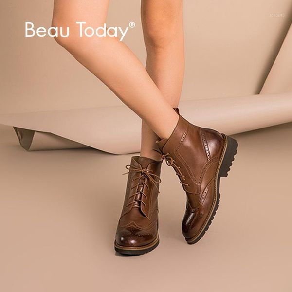 beautoday brogue boots women genuine leather cowhide waxing round toe lace-up ankle boot autumn winter lady shoes handmade 032631, Black
beautoday brogue boots women genuine leather cowhide waxing round toe lace-up ankle boot autumn winter lady shoes handmade 032631, Black